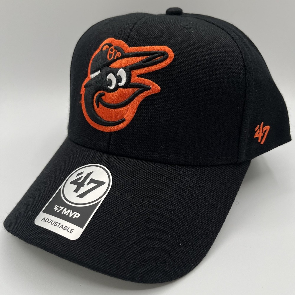 Baltimore‎ Orioles 47 Brand Hat Cap Strap Back MVP Black MLB Baseball NEW
